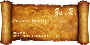 Zsinka Robin névjegykártya